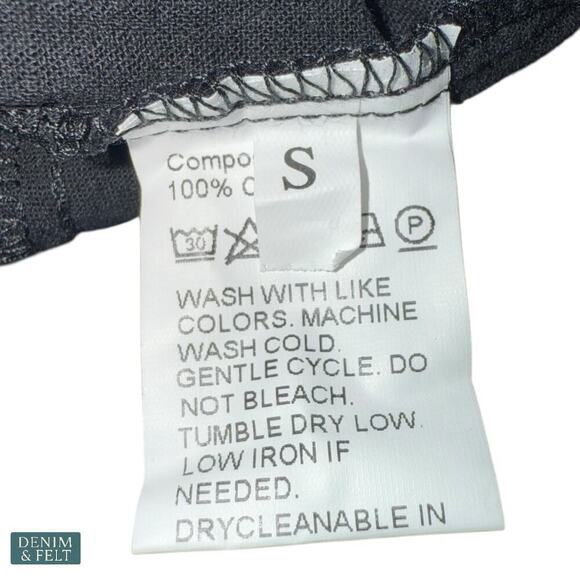 Black Button Front High-Low Ruffle Hem Midi Dress w/ Adjustable Straps Size S - Picture 5 of 5